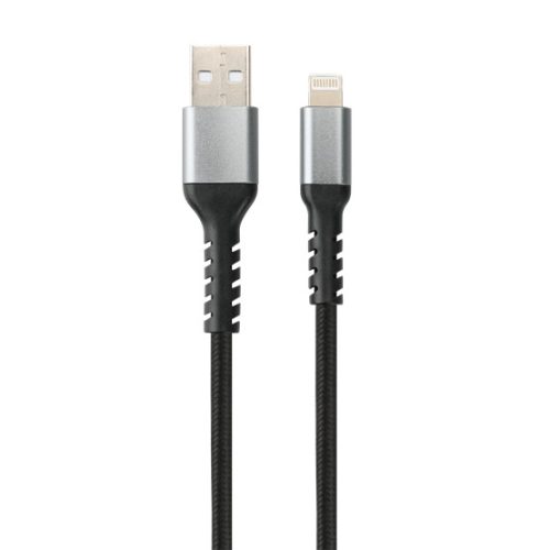 AVAX CB401G STEELY 20W USBA–Lightning töltőkábel, acélszürke - 1,5m