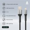 AVAX CB401G STEELY USB A-Lightning 20W gyorstöltő, sodorszálas kábel, 3A, acélszürke - 1,5m