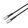 AVAX CB402G STEELY 20W USBC–Lightning töltőkábel, acélszürke - 1,5m