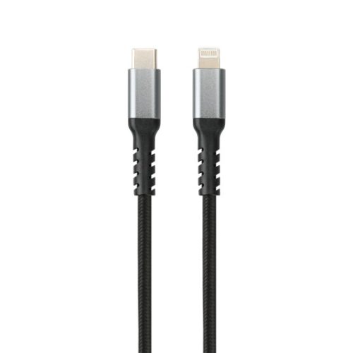 AVAX CB402G STEELY 20W USBC–Lightning töltőkábel, acélszürke - 1,5m
