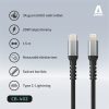 AVAX CB402G STEELY 20W USBC–Lightning töltőkábel, acélszürke - 1,5m
