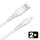 AVAX CB4302 2x 18W USBA–Lightning szilikon töltőkábel szett, fehér - 1,5m