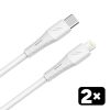 AVAX CB4304 2x 27W USBC–Lightning szilikon töltőkábel szett, fehér - 1,5m