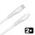 AVAX CB4304 2x 27W USBC–Lightning szilikon töltőkábel szett, fehér - 1,5m