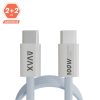 AVAX CB610LB MAGNETY 100W USB C mágneses gyorstöltő kábel, fonott, világoskék - 1m
