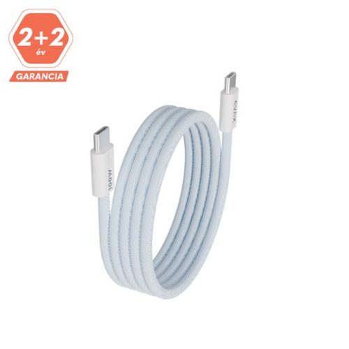 AVAX CB610LB MAGNETY 100W USB C mágneses gyorstöltő kábel, fonott, világoskék - 1m