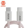 AVAX CB610P MAGNETY 100W USB C mágneses gyorstöltő kábel, fonott, rózsaszín - 1m