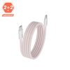 AVAX CB610P MAGNETY 100W USB C mágneses gyorstöltő kábel, fonott, rózsaszín - 1m