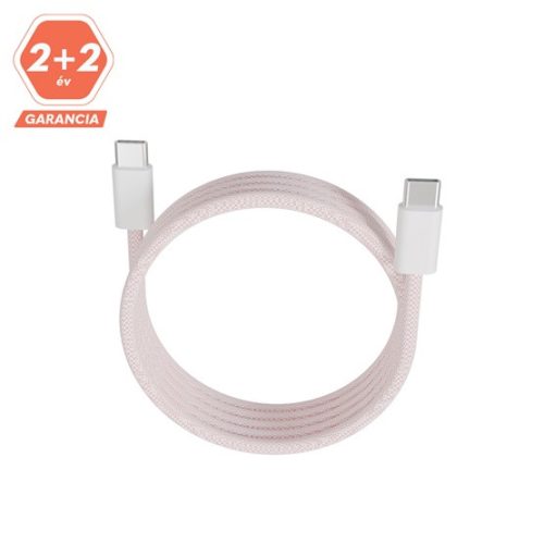 AVAX CB610P MAGNETY 100W USB C mágneses gyorstöltő kábel, fonott, rózsaszín - 1m