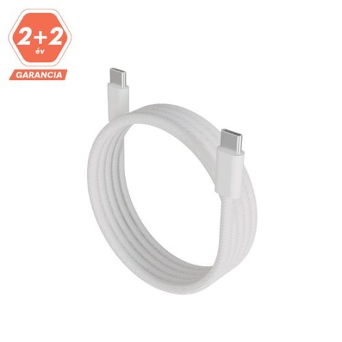 AVAX CB610W MAGNETY 100W USB C mágneses gyorstöltő kábel, fonott, fehér - 1m