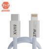 AVAX CB611LB MAGNETY 27W USBC–Lightning fonott mágneses töltőkábel, világoskék - 1m
