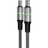 AVAX CB633 STEELY LED 60W USB-C gyorstöltő kábel, fonott, fekete - 2m