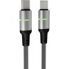 AVAX CB633 STEELY LED 60W USB-C gyorstöltő kábel, fonott, fekete - 2m