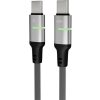 AVAX CB634 STEELY LED 60W USB-C gyorstöltő kábel, fonott, fekete - 3m