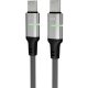 AVAX CB634 STEELY LED 60W USB-C gyorstöltő kábel, fonott, fekete - 3m