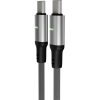 AVAX CB634 STEELY LED 60W USB-C gyorstöltő kábel, fonott, fekete - 3m
