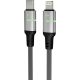 AVAX CB637 STEELY LED 27W USBC–Lightning fonott töltőkábel, fekete - 3m