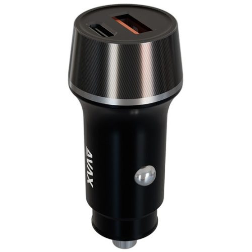 AVAX CC304B CARLY USB-C (PD3.0)+USB-A (QC) 38W autós töltő, fekete