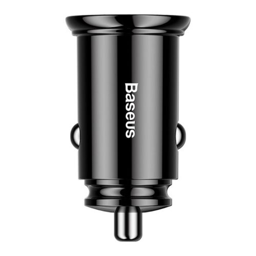 Baseus Circular Plastic autós gyorstöltő 30W, 2×USB Type-A, fekete