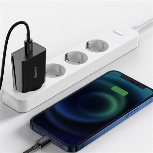 Baseus Speed Mini hálózati gyorstöltő 20W, USB Type-C, fekete
