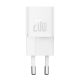 Baseus GaN5 Mini hálózati gyorstöltő 20W, USB Type-C, fehér