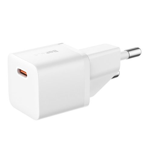 Baseus GaN5 Mini hálózati gyorstöltő 20W, USB Type-C, fehér