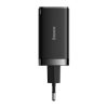 Baseus GaN5 Pro hálózati gyorstöltő 65W, 2×USB Type-C + USB Type-A, fekete + 100W USB Type-C, 1m kábel