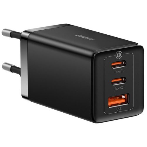 Baseus GaN5 Pro hálózati gyorstöltő 65W, 2×USB Type-C + USB Type-A, fekete + 100W USB Type-C, 1m kábel