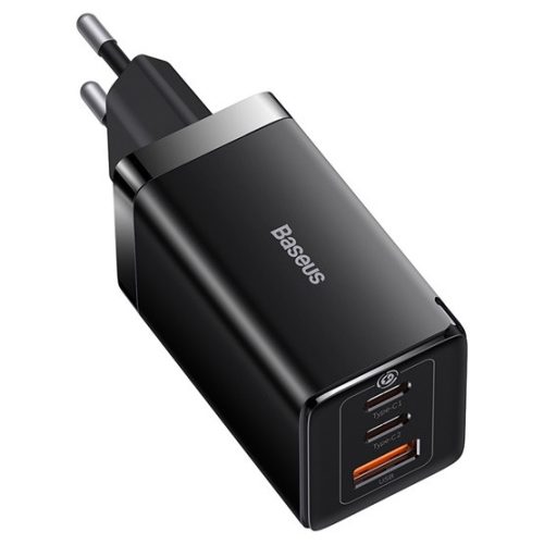 Baseus GaN5 Pro hálózati gyorstöltő 65W, 2×USB Type-C + USB Type-A, fekete + 100W USB Type-C, 1m kábel
