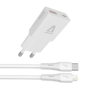   AVAX CH6414 30W GaN töltő és USBC-Lightning szilikon kábel szett, fehér