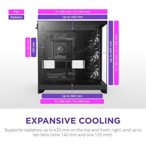 NZXT Midi - H9 Flow (2025) - Matt fekete - CM-H92FB-01