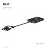 Club3D USB Type-C (with USB Type-A adapter) to dual DisplayPort™(4K60Hz) Video Splitter