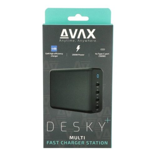 AVAX DC637 DESKY+ 4xType C (PD 3.0) 200W GaN gyorstöltő elosztó - Dobozsérült termék
