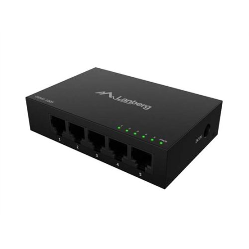 Lanberg 5 portos Gigabit Desktop Switch, fémházas, 12V
