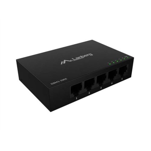 Lanberg 5 portos Gigabit Desktop Switch, fémházas, 12V