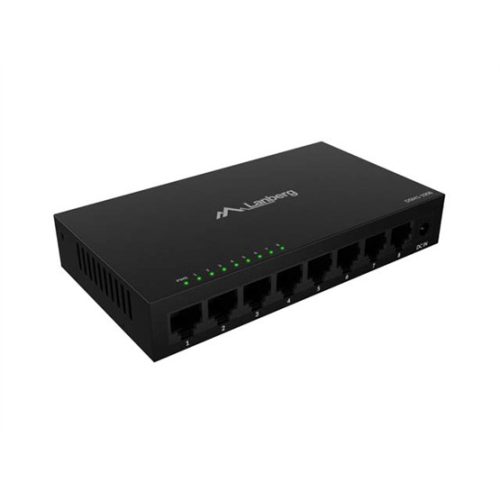 Lanberg 8 portos Gigabit Desktop Switch, fémházas, 12V