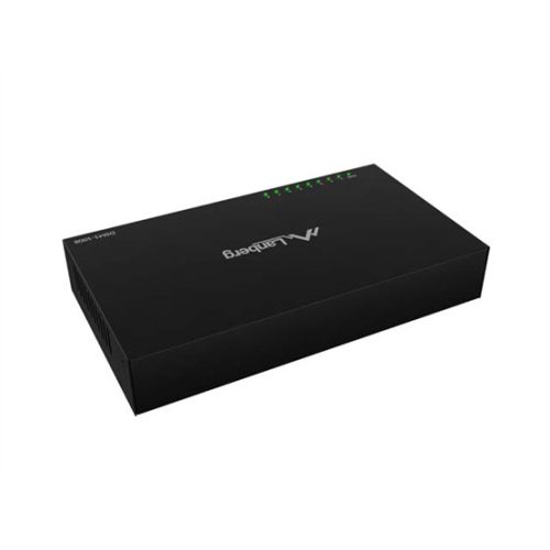 Lanberg 8 portos Gigabit Desktop Switch, fémházas, 12V