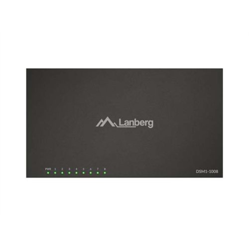 Lanberg 8 portos Gigabit Desktop Switch, fémházas, 12V