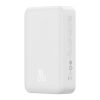 Baseus EnerFill FM41 Magnetic vezeték nélküli gyorstöltő powerbank 20000 mAh, 20W, fehér + 60W USB Type-C, 30cm kábel
