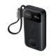 Baseus EnerFill FT31 gyorstöltő powerbank & Apple Watch 10000 mAh 45W, beépített USB Type-C kábel, fekete