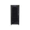 Lanberg 19" szabadon álló rack szekrény 27U/800X1200 üvegajtó, lapraszerelt, LCD kijelző, fekete