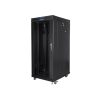 Lanberg 19" szabadon álló rack szekrény 27U/800X1200 üvegajtó, lapraszerelt, LCD kijelző, fekete