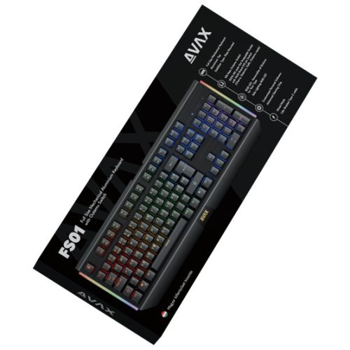 AVAX FS01 Full size mechanikus vezetékes alumínium billentyűzet Outemu piros switch, magyar kiosztás