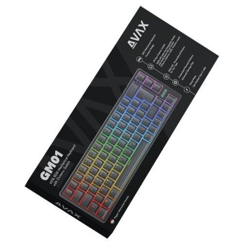 AVAX GM01 65% RGB mechanikus vezetékes billentyűzet Outemu barna switch, magyar kiosztás