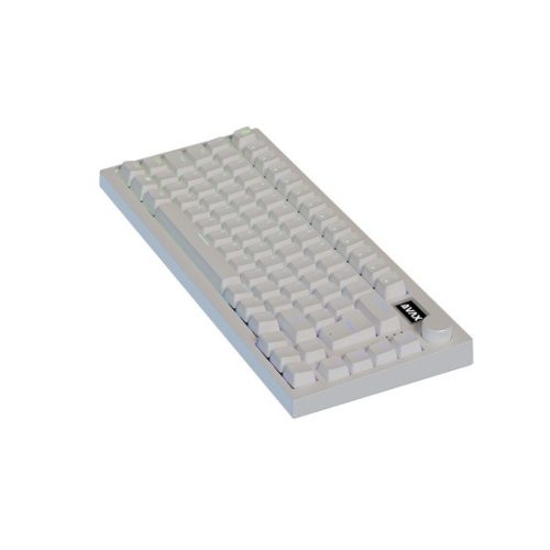 AVAX GM02 PRO Fehér 75% Gasket RGB tri-mode mechanikus billentyűzet Gateron piros switch, magyar kiosztás
