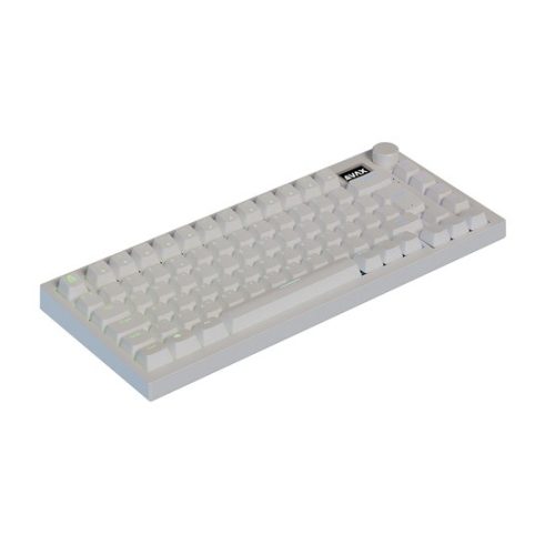 AVAX GM02 PRO Fehér 75% Gasket RGB tri-mode mechanikus billentyűzet Gateron piros switch, magyar kiosztás