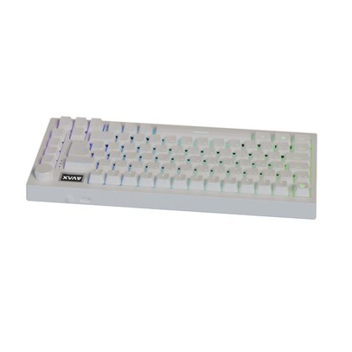 AVAX GM02 PRO Fehér 75% Gasket RGB tri-mode mechanikus billentyűzet Gateron sárga switch, magyar kiosztás