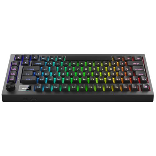AVAX GM02 PRO 75% Gasket RGB tri-mode mechanikus billentyűzet Gateron sárga switch, magyar kiosztás