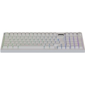   AVAX GM03 PRO Fehér 98% Gasket RGB tri-mode mechanikus billentyűzet Gateron sárga switch, magyar kiosztás