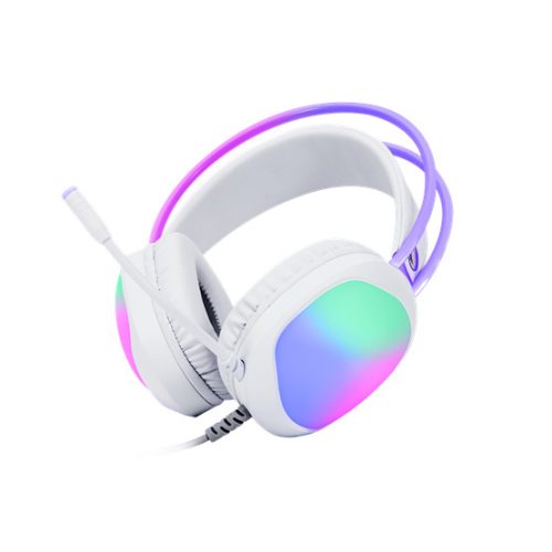 MARVO Lumi 40 vezetékes fejhallgató - fehér - RGB világítás